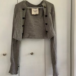 Gray cardigan sweater from Abercrombie & Fitch